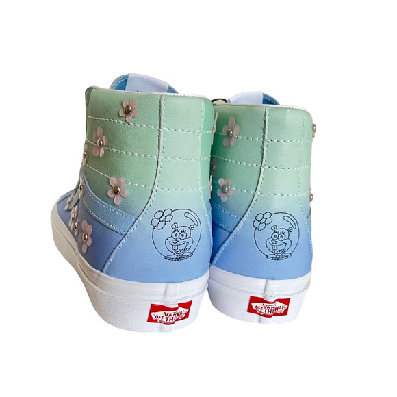 Vans x SpongeBob Sandy Cheeks Liang SK8-Hi Blue Flower Hi Top Sneakers Mens 11 - Picture 9 of 11